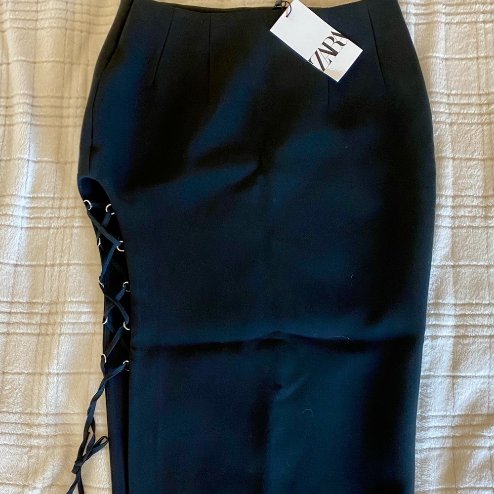 Zara Adjustable High-Slit Midi Skirt